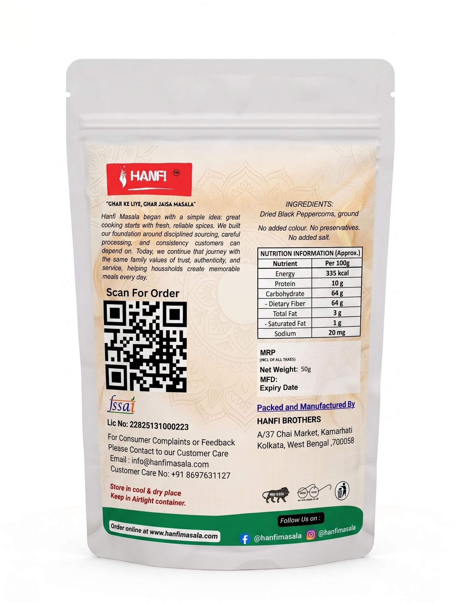 Premium Natural Black Pepper Powder pack image 2