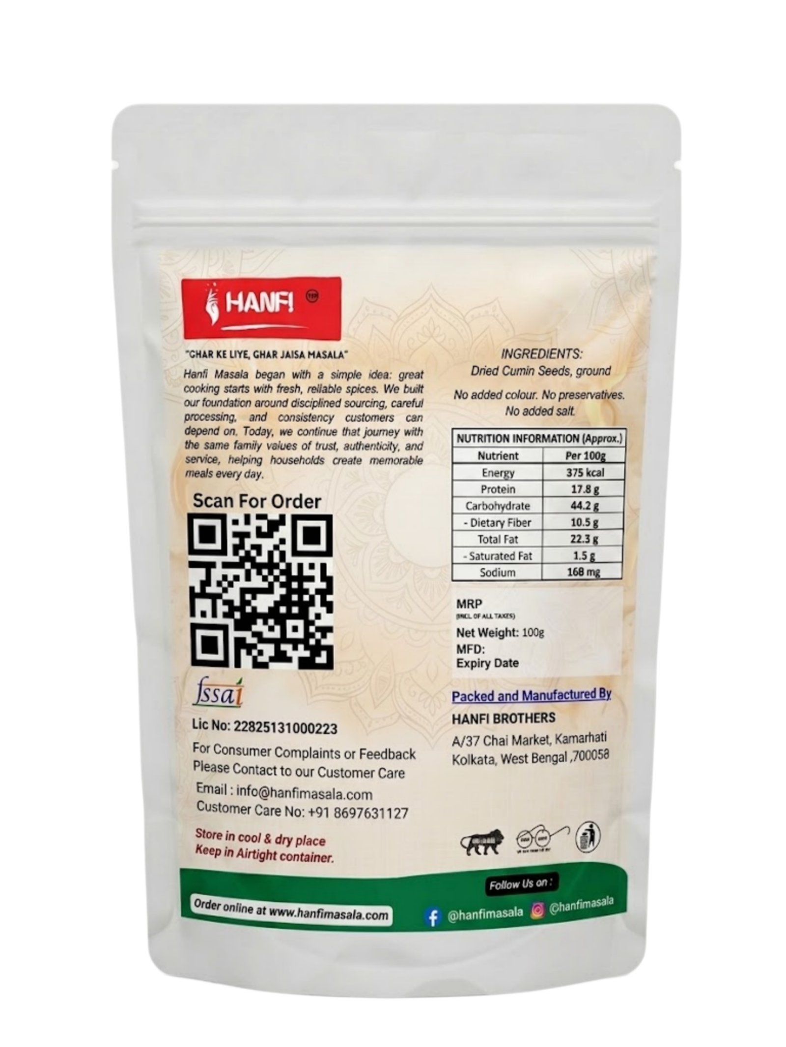 Premium Natural Cumin Powder pack image 2