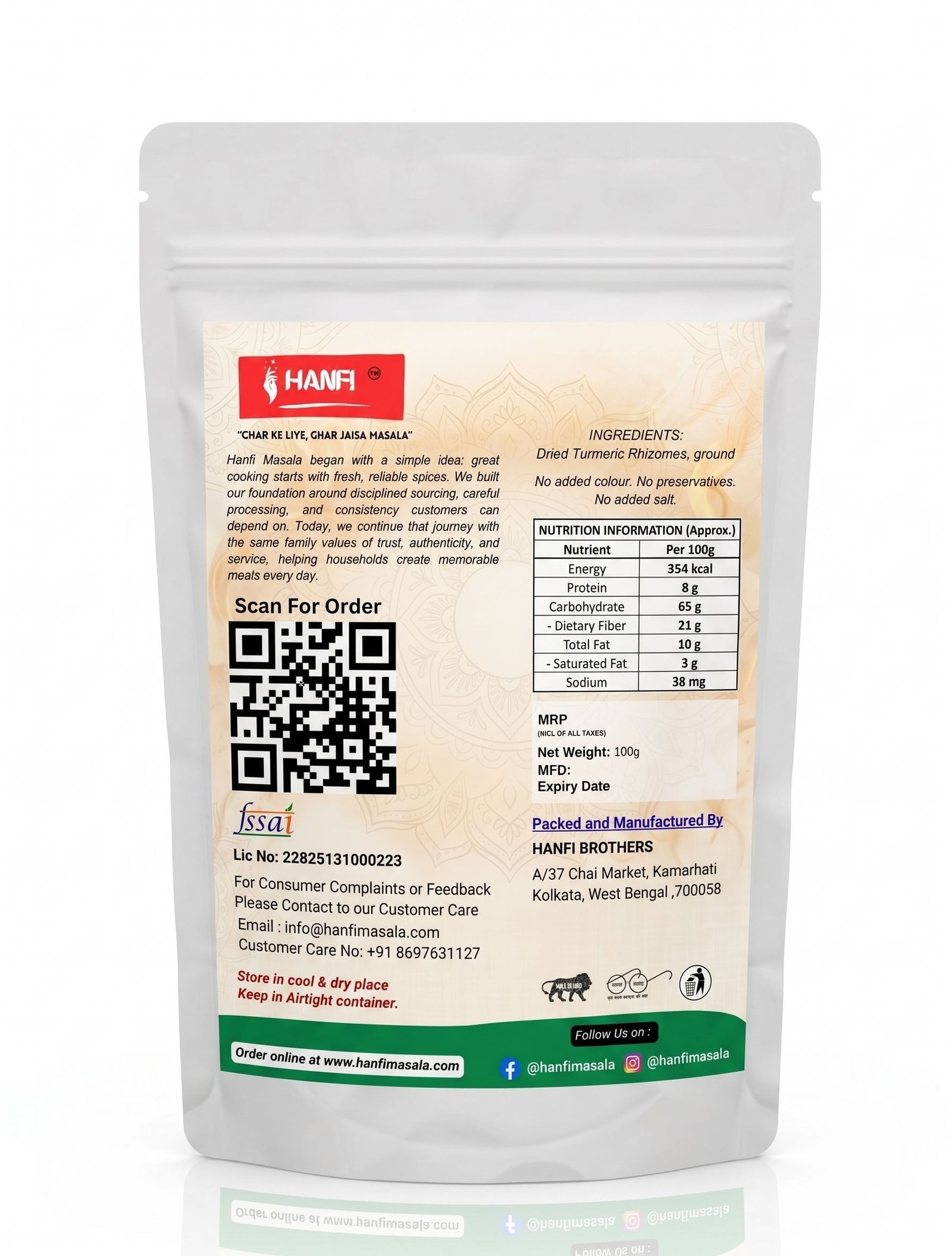 Premium Natural Turmeric Powder (Haldi) pack image 2